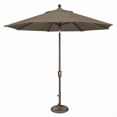 Simplyshade SimplyShade 9 ft. Octagon Push Button Tilt Market Umbrella  Taupe SSUM92-0900-D3474